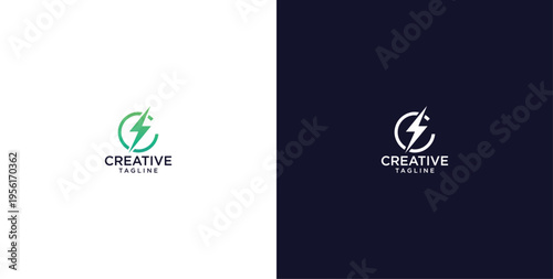 modern energy logo design, positive solution, icon, vector, premium.