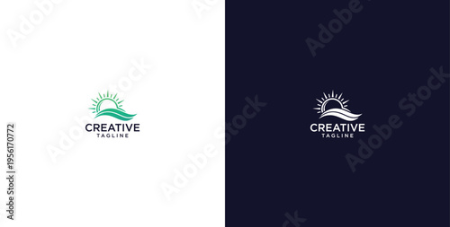 modern energy logo design, positive solution, icon, vector, premium.