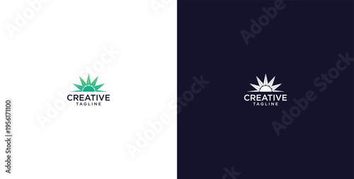 modern energy logo design, positive solution, icon, vector, premium.