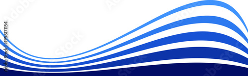 Wavy blue separator with striped pattern and smooth curves. Modern design element for webpage menus and templates.