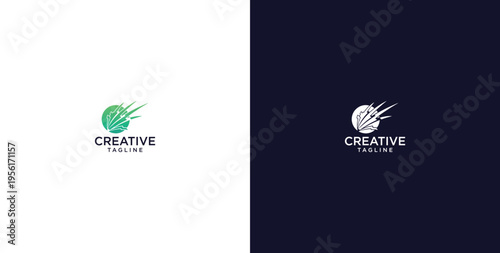 modern energy logo design, positive solution, icon, vector, premium.