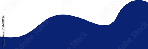 Minimal wavy divider with smooth curve. Bottom element for digital templates and modern web design.