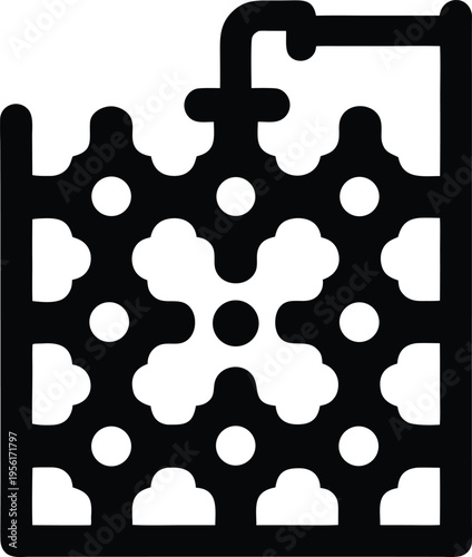 a water treatment plant with clarifier and pipes the entire image silhouette vector illustration on transparent background