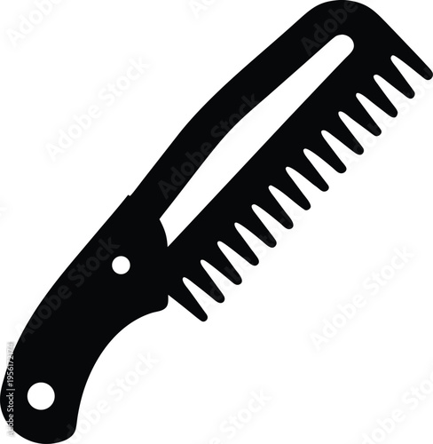a root pruning saw with fine teeth the entire image silhouette vector illustration on transparent background