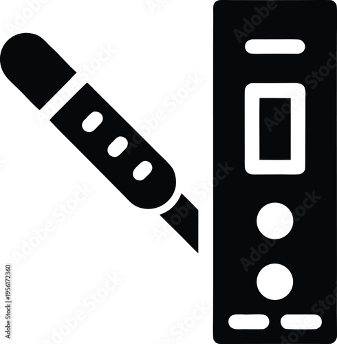 a pregnancy test stick with result window the entire image silhouette vector illustration on transparent background