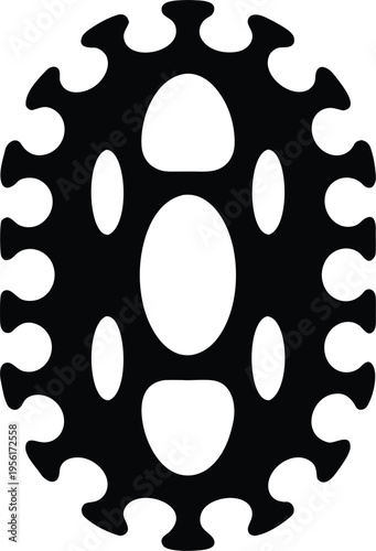 a particle accelerator ring section view the entire image silhouette vector illustration on transparent background