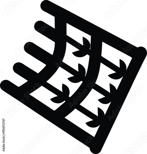 a lobster trap with wooden slats the entire image silhouette vector illustration on transparent background