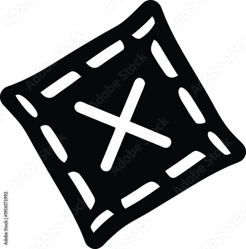 a emergency blanket crinkled foil rectangle the entire image silhouette vector illustration on transparent background