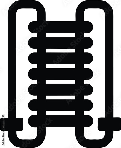 a condenser with coiled inner tube the entire image silhouette vector illustration on transparent background