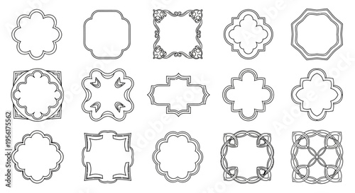 Collection of 15 unique ornate frame designs and shapes