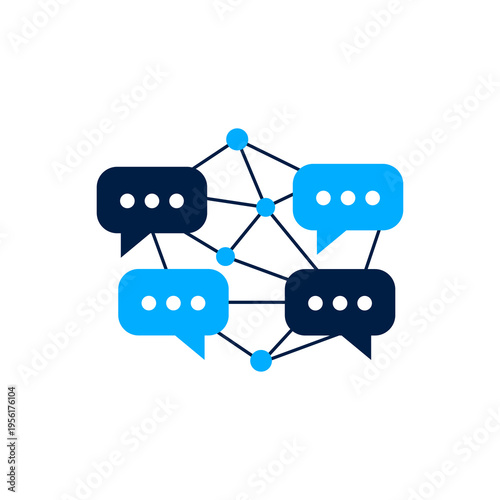 Chat Bubbles Connected Network Communication.