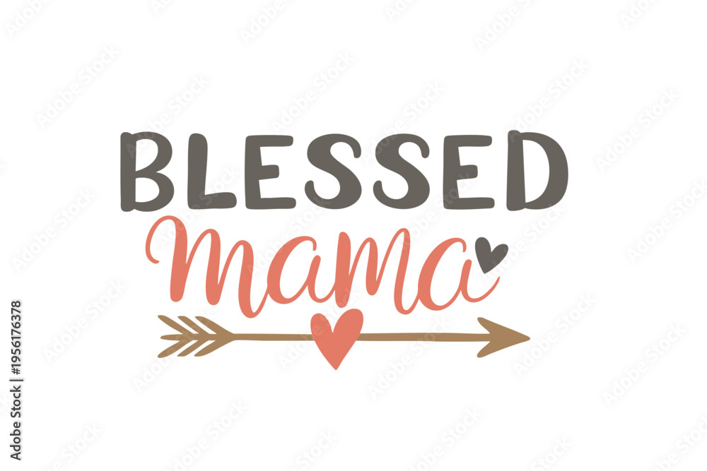 Fototapeta premium Blessed Mama, Boho T Shirt Design