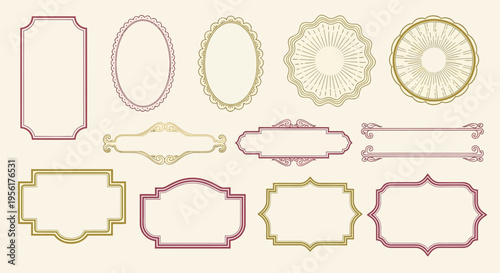 Collection of ornate frame borders and shapes in various designs