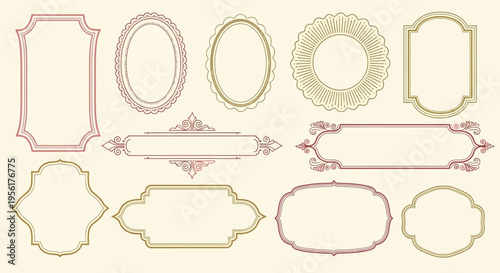 Collection of ornate vintage frame borders and decorations