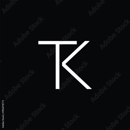 TK, KT letter, initial company logo vector