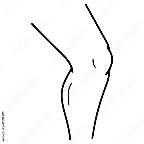A minimalist vector illustration of a human elbow in a simple line art style