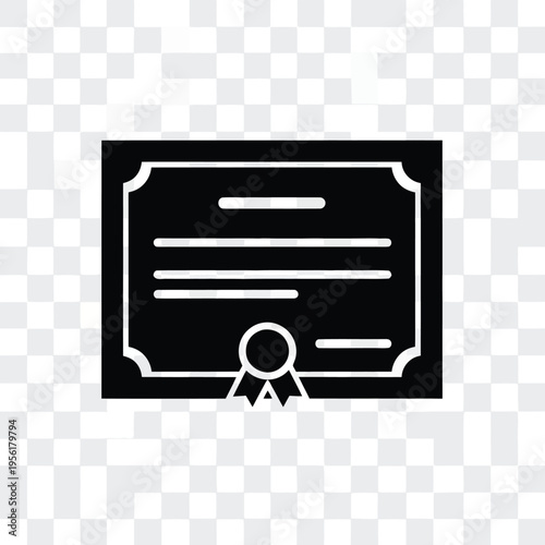 Certificate Silhouette: A clean, minimalist representation of an official certificate, conveying the essence of recognition and achievement. 