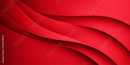Red silky fabric abstract background with smooth waves