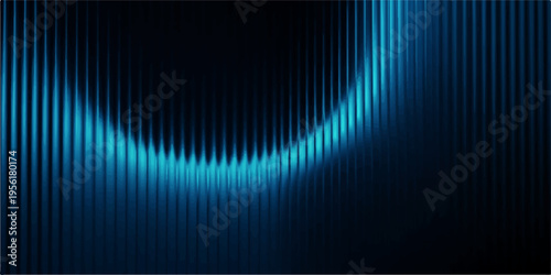 Abstract blue vector background with bright gradient waves and digital equalizer lines creating a colorful motion pattern for technology and music wallpaper design