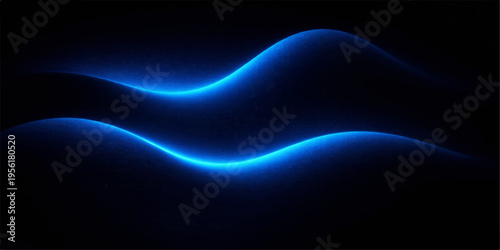 Abstract blue background with glowing fractal lines and flowing smoke design creates a digital motion wave of energy against a dark texture backdrop