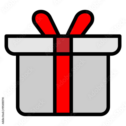 Closed Gift Box Vector Filled Icon Design