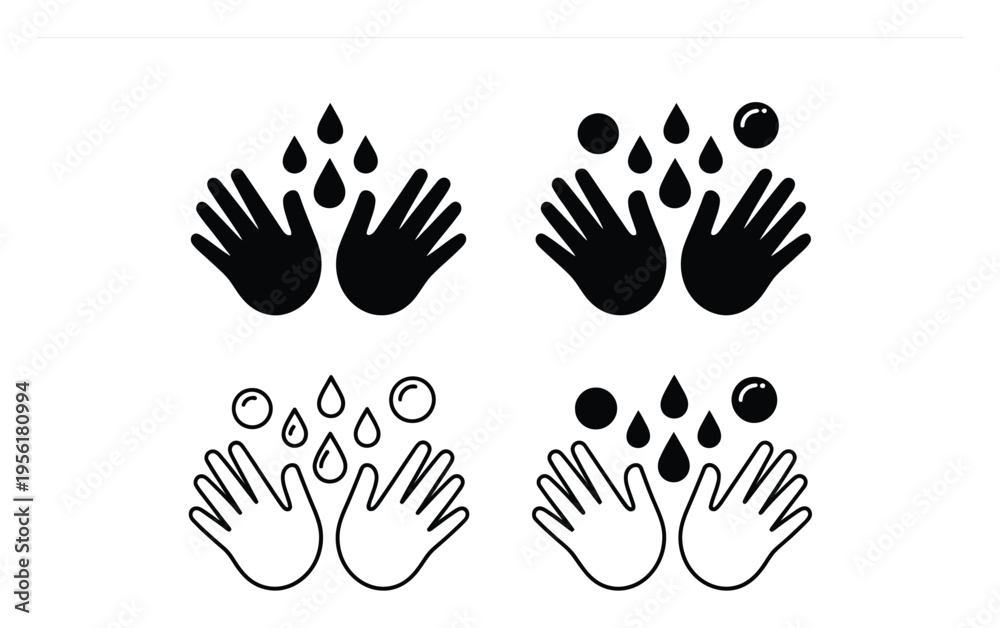 Fototapeta premium Of Hands Washing with Water and Bubbles