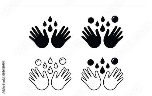 Of Hands Washing with Water and Bubbles