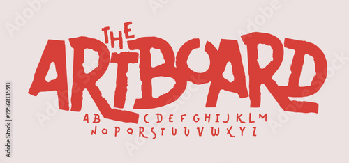 Artistic playful font alphabet set, rough hand drawn cartoon comic letters. Distressed rough typeface for poster, logo, headline, lettering, music cover. Urban art typography. Vector Typeset