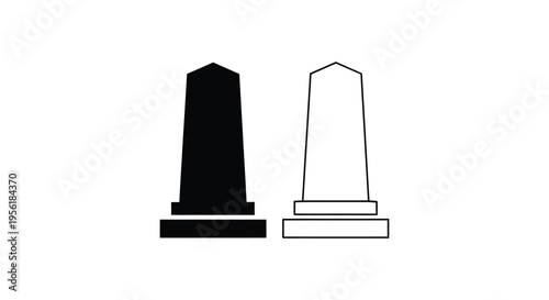 Monuments Black and White Vector Icons Set