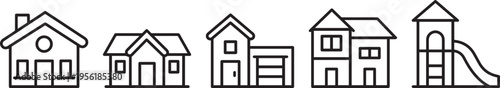 house icon flat icon.houses black icons isolated on white background. Vector illustration.