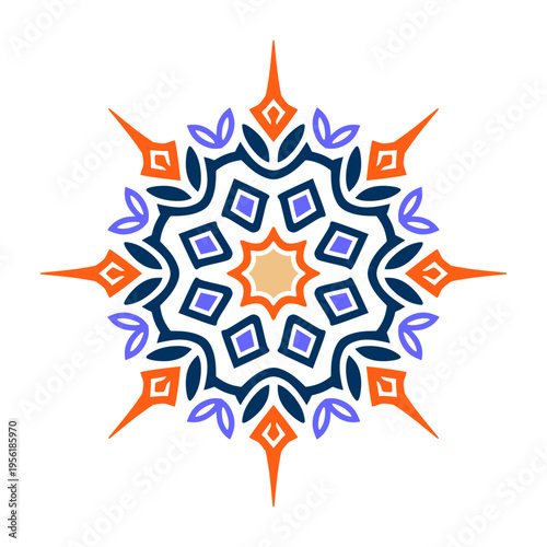 Symmetrical Starburst Vector Decorative Print