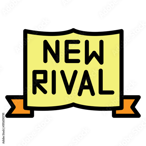 New Arrival Banner Vector Filled Icon Design