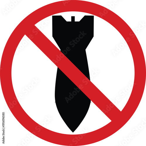 Stop War, Stop Bombing Sign Vector