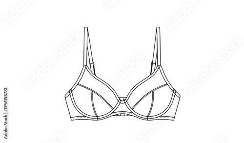 Minimal bra lingerie line art icon female clothing vector design