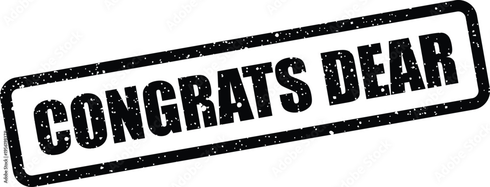 Φωτογραφία Black rubber stamp graphic featuring CONGRATS DEAR, designed with a classic dist
