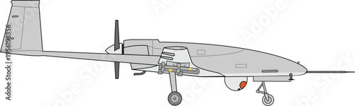 Bayraktar TB2 Turkish Military Drone UCAV Unmanned Combat Aerial Vehicle Vector