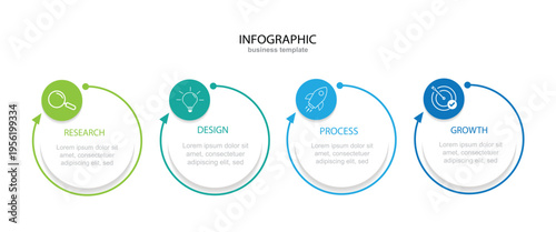 infographic template, design infographic whit 4 option vector illustration