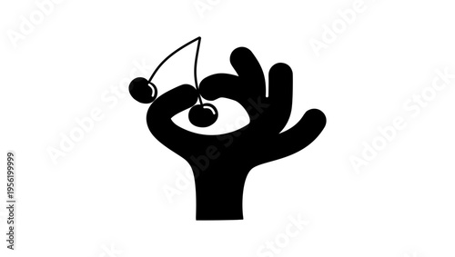 Low-Hanging Fruit, black isolated silhouette