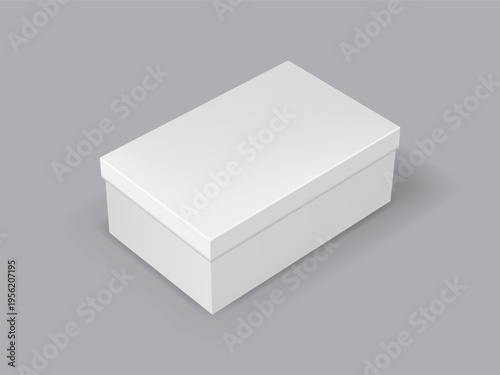 Blank white shoe box mockup vector illustation 