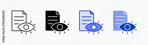 Vision Icon Sheet Multiple Style Collection Isolated Vector