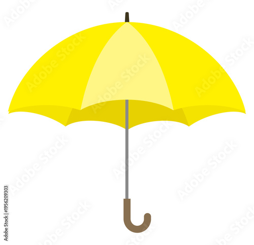 This is an illustration of an open yellow umbrella.