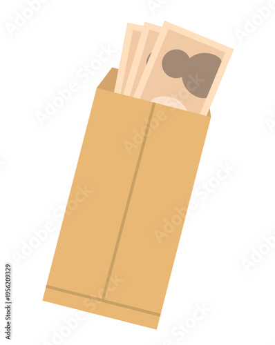 This is an illustration of a brown envelope containing banknotes.