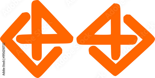 Abstract orange geometric initial letter A logo design, composed of angular intersecting lines forming a modern, architectural structure, symbolizing stability, innovation, and dynamic growth for tech