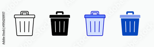 Delete Icon Sheet Multiple Style Collection Isolated Vector