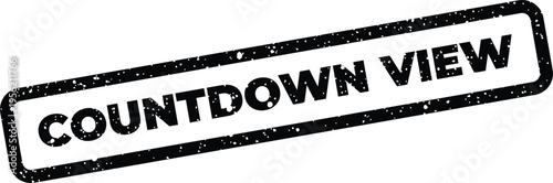 Photos Distressed rubber stamp graphic with the text countdown view, representing antic