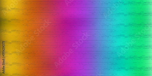 Iridescent textured vector background. Rainbow background with scratched metal effect