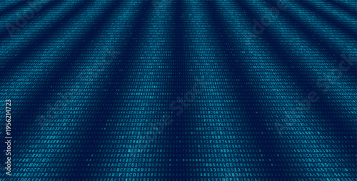 Data Clusters - Minimalist Binary Grid with Shifting Tonal Density. Perspective.