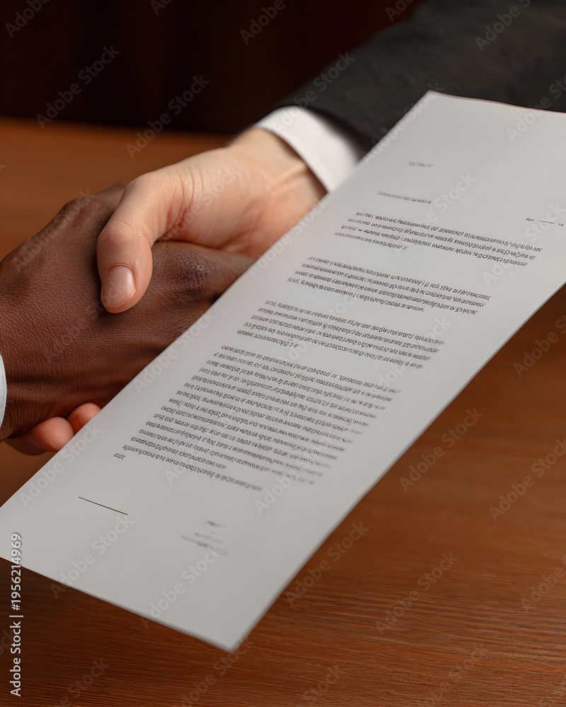Fototapeta premium Business contract signing office context indoor close-up