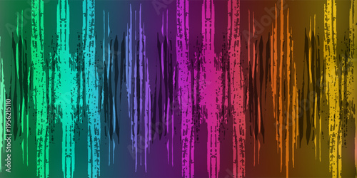 Iridescent textured vector background. Rainbow background with scratched metal effect