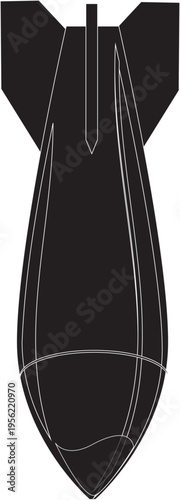 Air Dropped Bomb Silhouette Vector